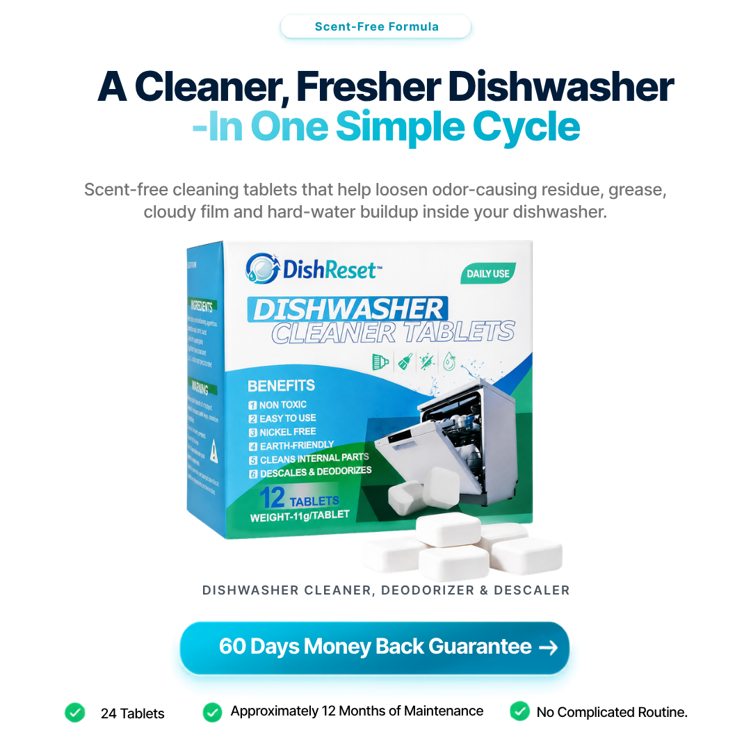 DishReset™-24-Count Dishwasher Cleaner, Deodorizer & Descaler